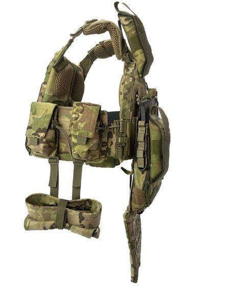 Бронежилет тактичний Steel Warrior. Плитоноска з плитами, балістичним захистом, рюкзаком та підсумками M-WIN GEN.2 Multicam M-L 1022 фото