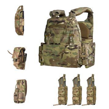 Бронежилет тактичний Phantom. Плитоноска з підсумками M-WIN GEN.2 Multicam M-L 1122-M-L фото